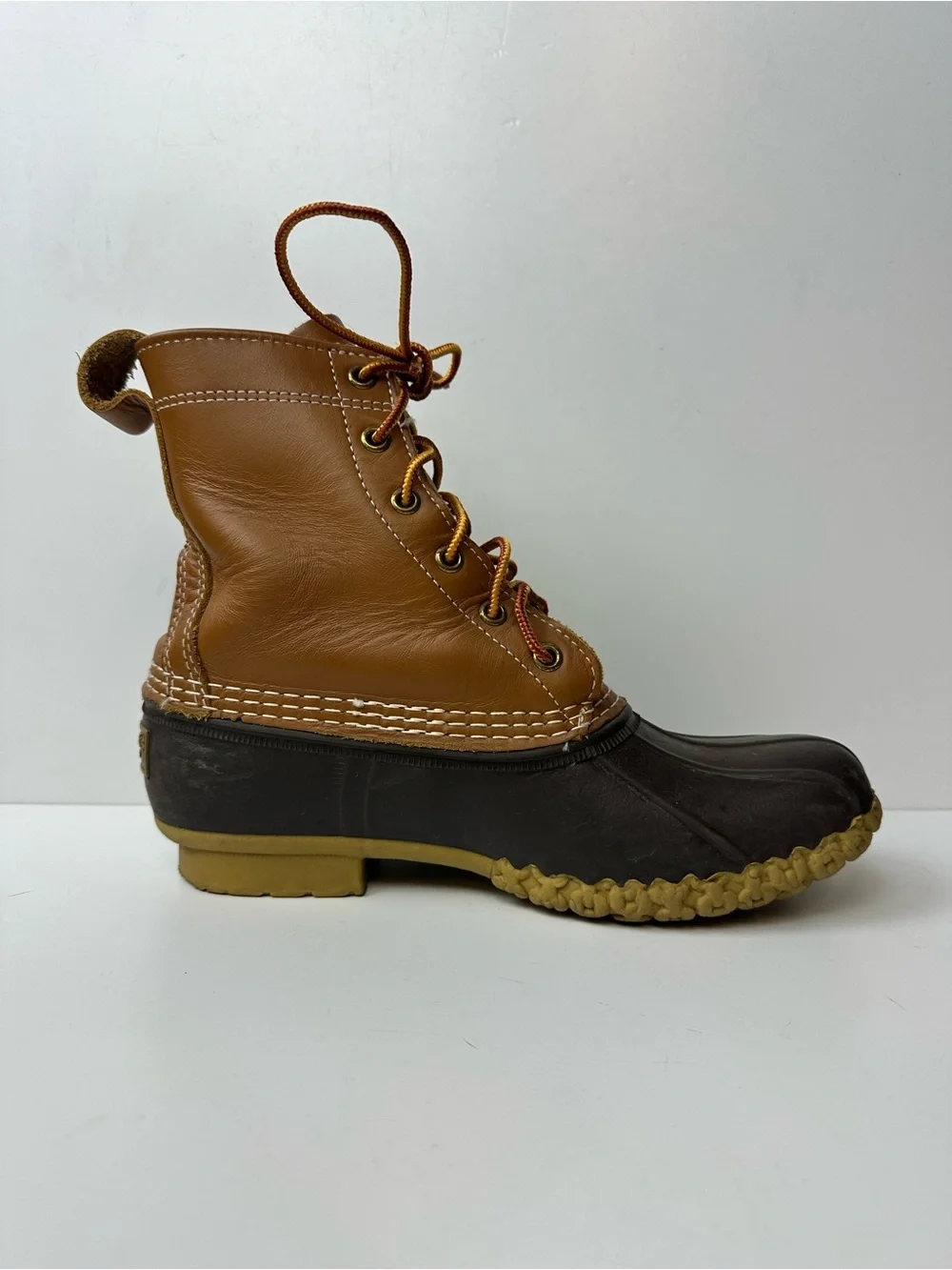 L.L. Bean Tan Leather Lace-Up Bean Boots Size 6